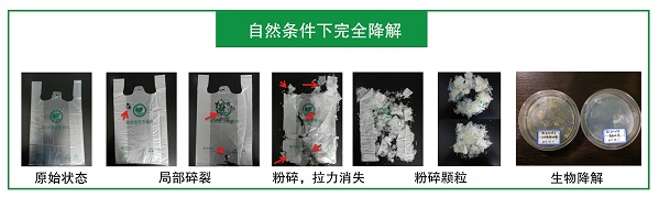 图二：塑料袋降解过程